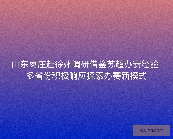 山东枣庄赴徐州调研借鉴苏超办赛经验 多省份积极响应探索办赛新模式